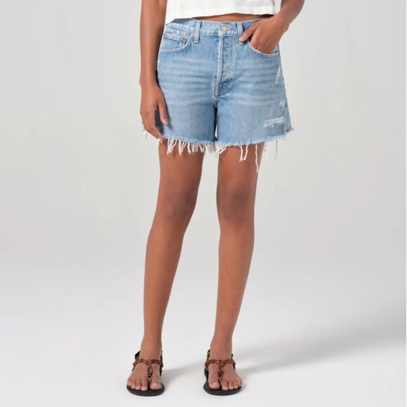Agolde Parker Long Short Size 28 | High Rise Denim Cutoff Shorts - Picture 1 of 3